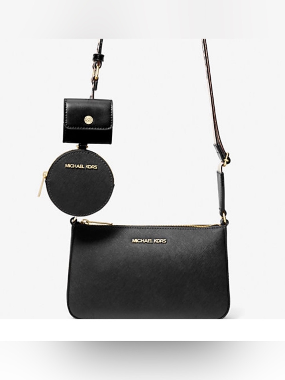 Michael Kors Black jet set travel Crossbody with Gold Hardware